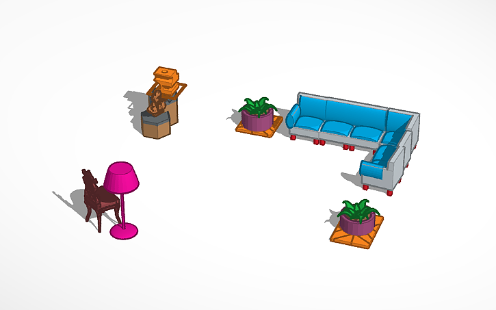 3D design Living Room Interior design | Tinkercad