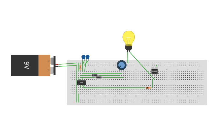 Circuit design Control brightness via 555 timer ic - Tinkercad