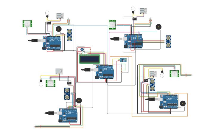 Circuit design MAAL_PROJECT_Smart_Parking_System | Tinkercad