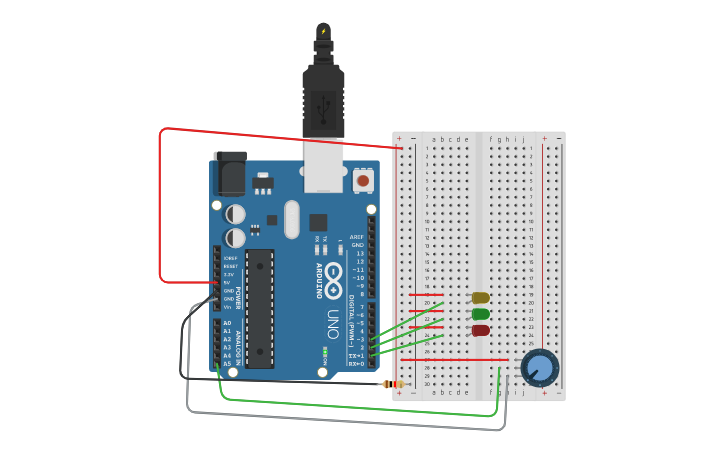 Circuit design potenciometro | Tinkercad