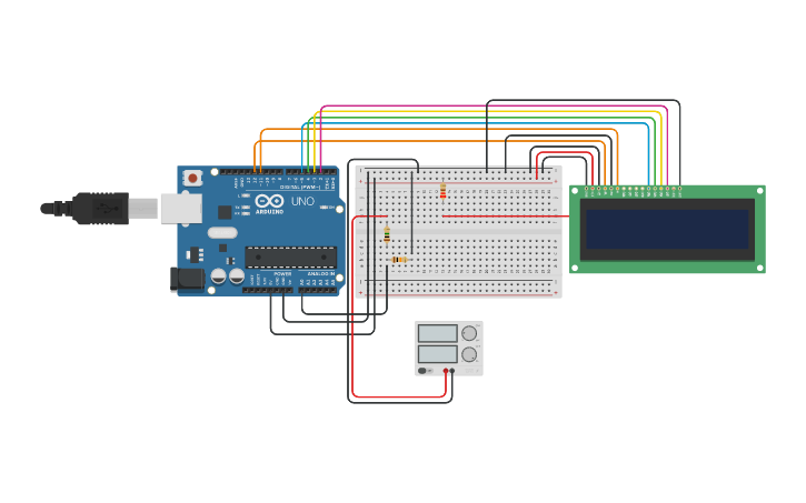 Circuit design Voltmeter Using Arduino Uno - Tinkercad