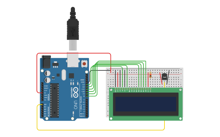 Circuit design Temperature Sensor - Tinkercad
