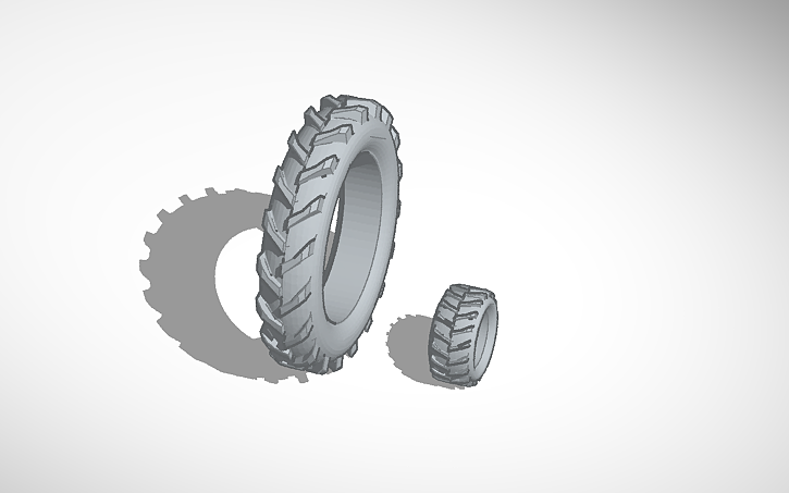 3D design back tractor tire - Tinkercad