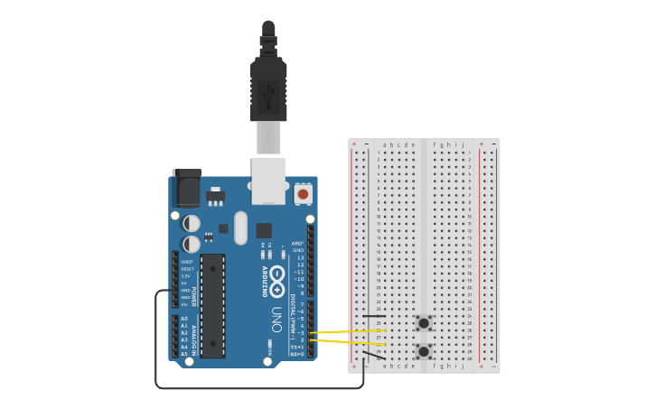 Circuit design Counting using Arduino Library - Tinkercad