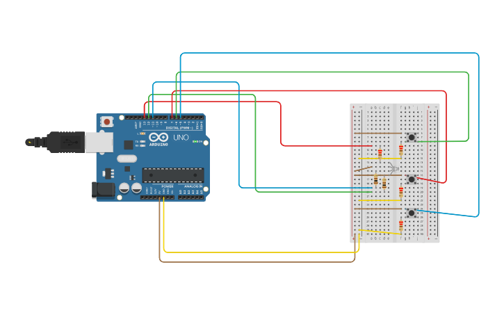 Circuit design LED RGB | Tinkercad