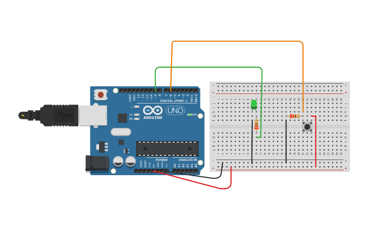 Circuit design Botão led - Tinkercad