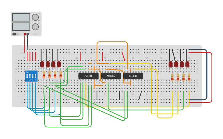 Circuit design 2-Bit Binary Multiplier - Tinkercad