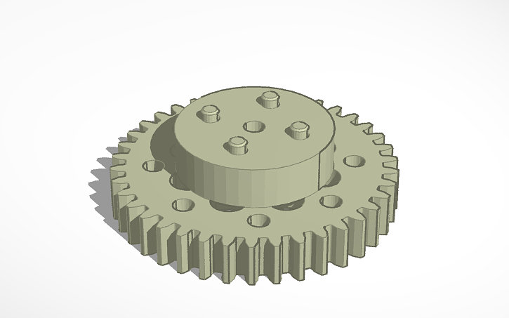 3D design Roue dentée Ø40 mm 38 dents module 1 - Tinkercad