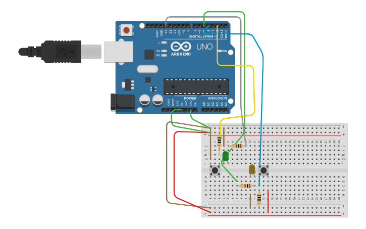Circuit design FUNCION PULL UP Y DOWN - ARDUINO - ALVAREZ PEREZ - Tinkercad