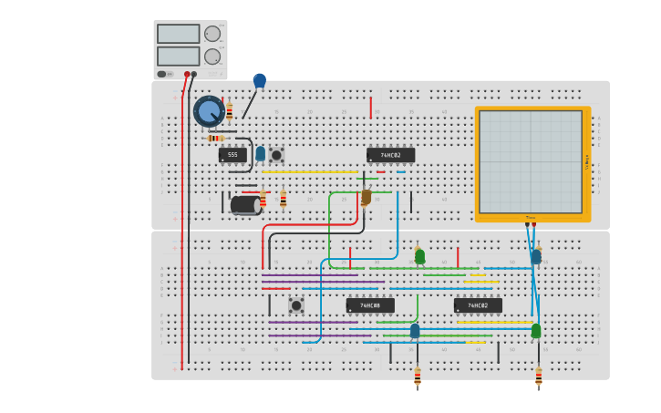 Circuit design Master Slave J .K D latched Flip Flop With 555 Timer