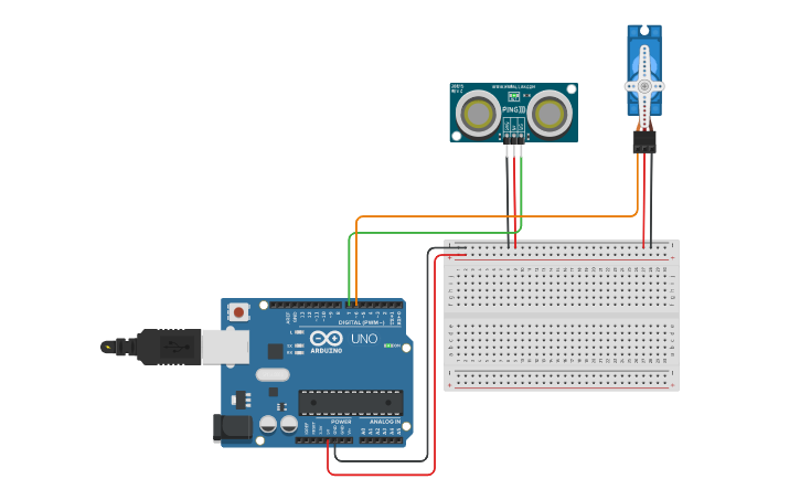 Circuit design smart gate - Tinkercad