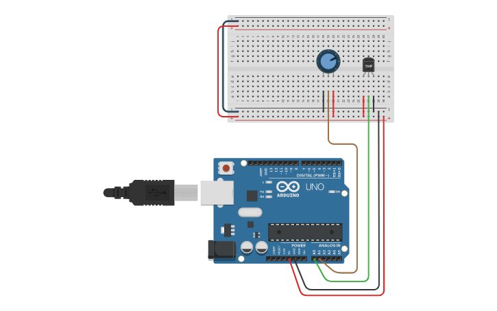 Circuit design 20. DHT11 Temperature and Humidity sensor | Tinkercad