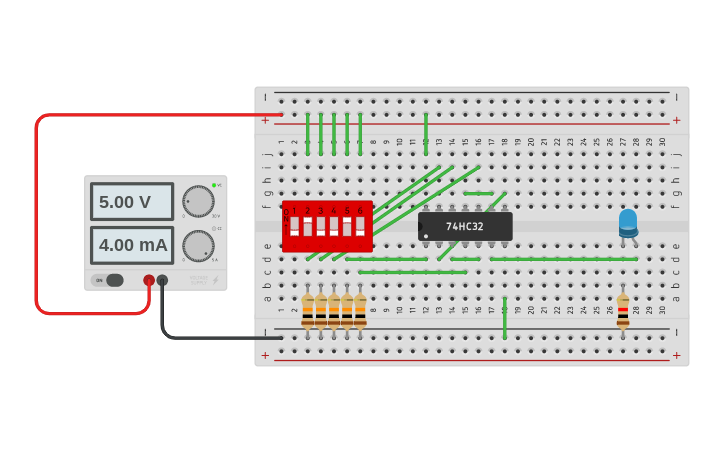 Circuit design Logic Gate 4 | Tinkercad