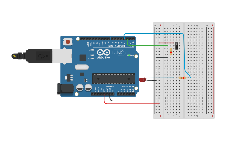 Circuit design Sensor de sonido - simulado con interruptor | Tinkercad