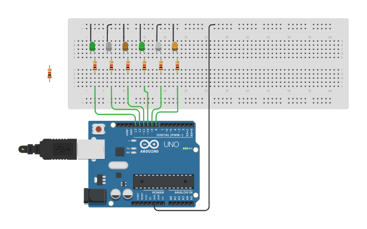 Circuit design Arduino Basics - Tinkercad