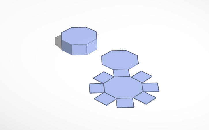 Octagon Shape Net 3D design Octogonal Prism and Net. - Tinkercad