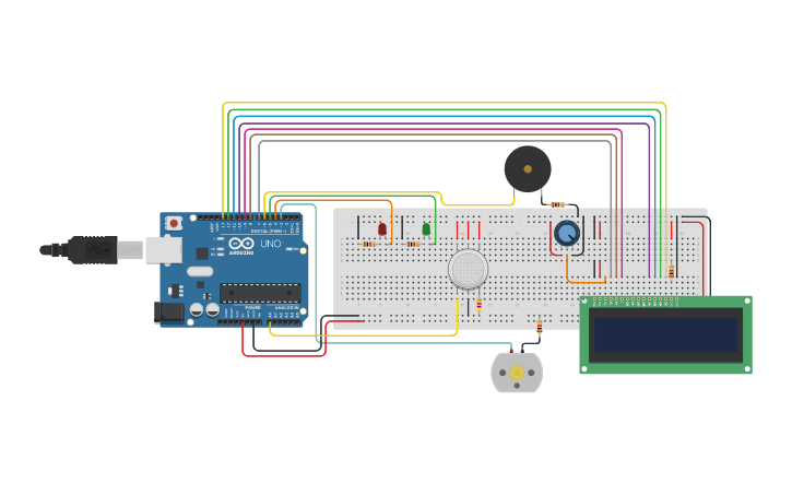 Circuit design Gas Sensor - Tinkercad
