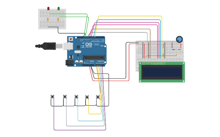 Circuit design Electronic Voting Machine - Tinkercad