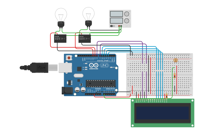 Circuit design Sensor Photoresistor - Tinkercad