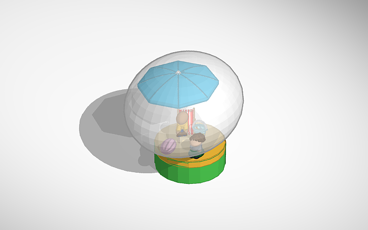 3D design beach super snow globe - Tinkercad