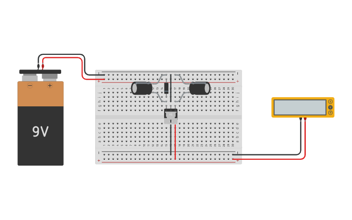 Circuit design 9 volt to 5 volt regulator circuit - Tinkercad