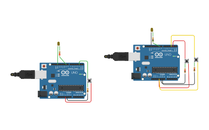 Circuit design INTERMITENTE Y PULSADOR - Tinkercad