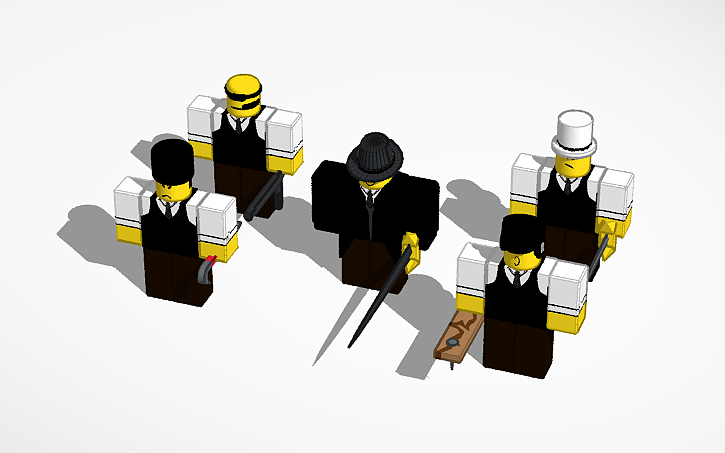 3D design Mafioso(reworked) and his minions - Tinkercad