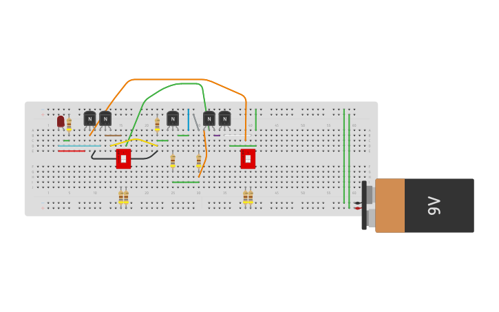 Circuit design XOR Gate - Tinkercad