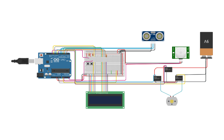 Circuit design Puerta automatica - Tinkercad