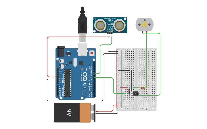 Circuit design Water Level Sensor - Tinkercad