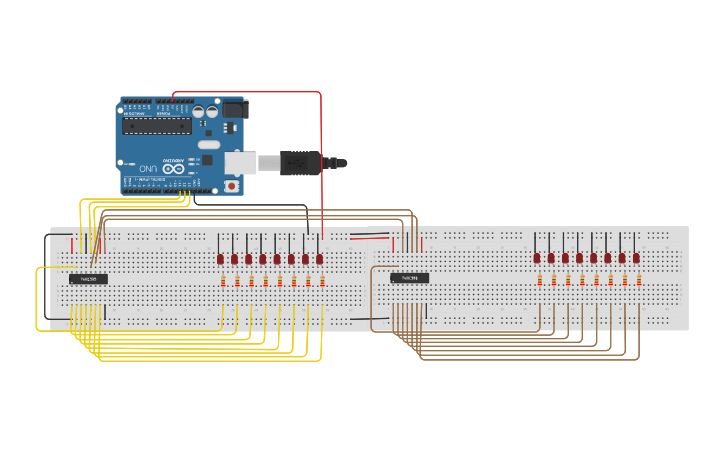 Circuit design odd even 16-bit | Tinkercad