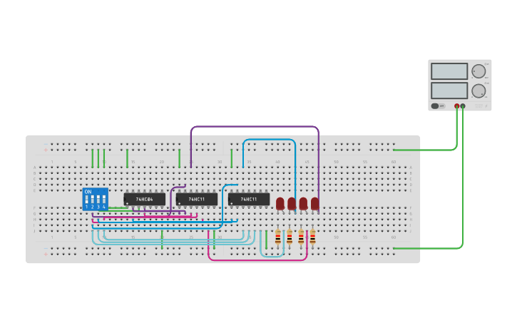 Circuit design 1 x 4 Demultiplexer | Tinkercad