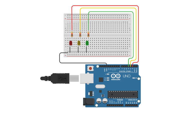 Circuit design Rangkaian LED - Tinkercad