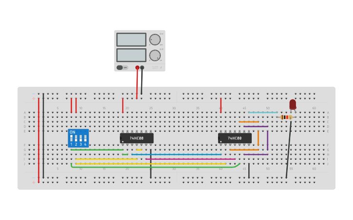 Circuit design XOR gate using NAND - Tinkercad