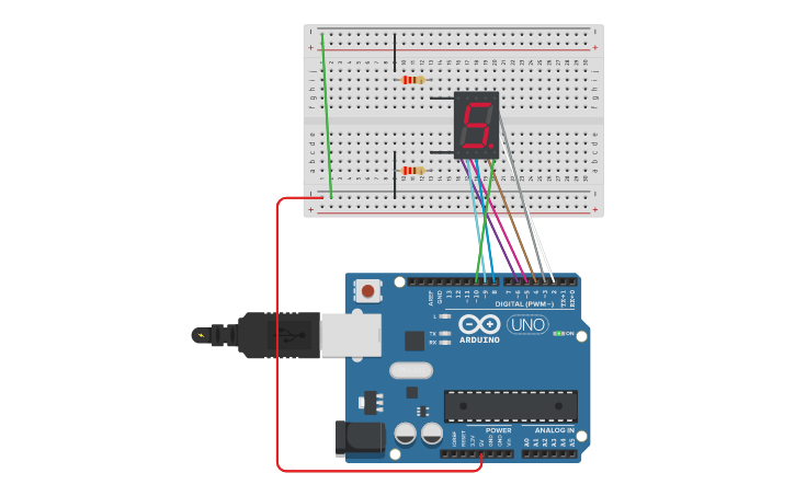 Circuit design 7-SEGMENT | Tinkercad