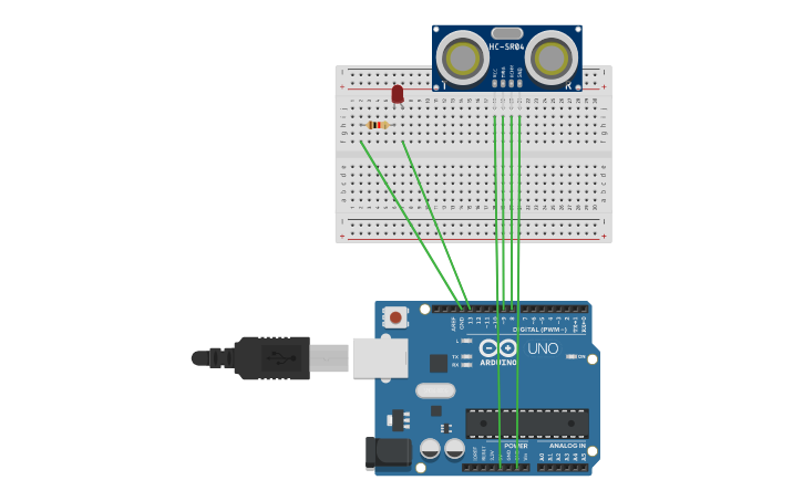 Circuit design LED Light + Motion Sensor - Tinkercad