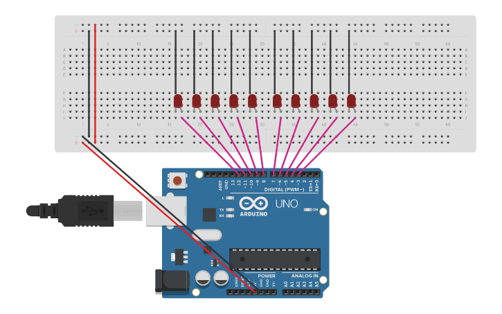 Circuit design Estrella Fugaz - Tinkercad