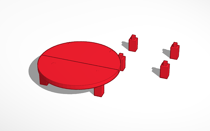 3D design Splittable Table - Tinkercad