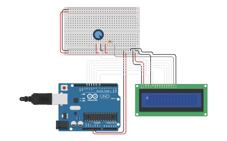 Circuit design TP Arduino 31B Flecha Abajo - Tinkercad