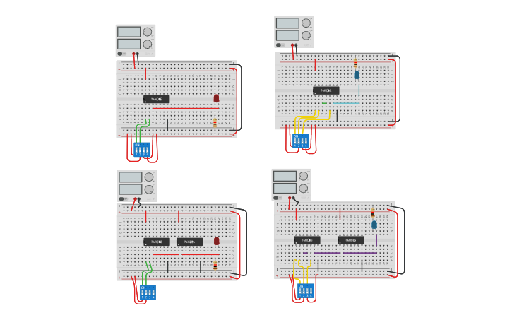 Circuit design Xor e Xnor | Tinkercad