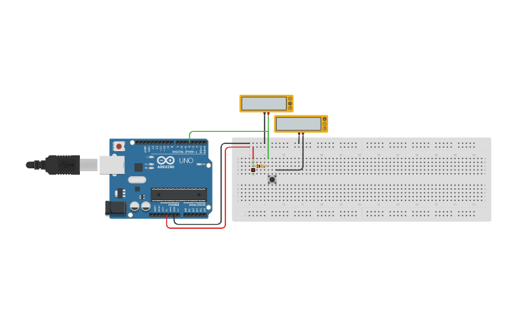 Circuit design Correction Bouton poussoir + Arduino - Tinkercad