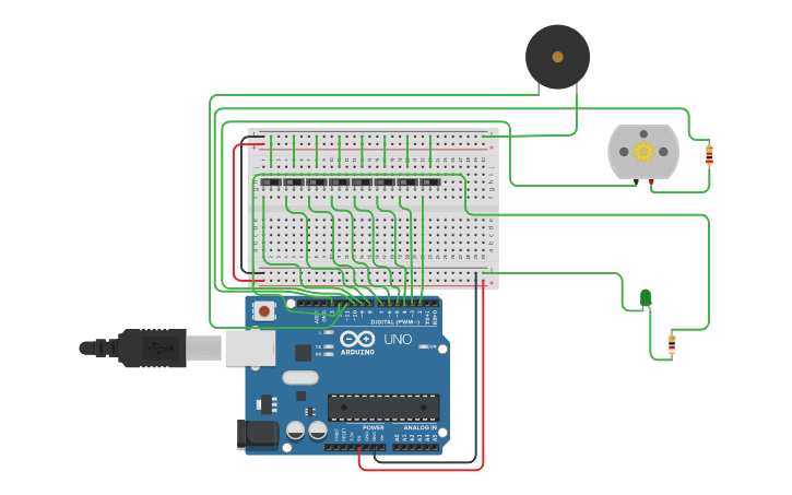 Circuit Design Binary Combination Lock Tinkercad