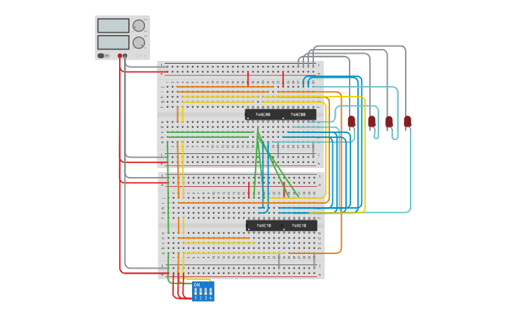 Circuit design CPE201 Lab8 Active Low Decoder | Tinkercad