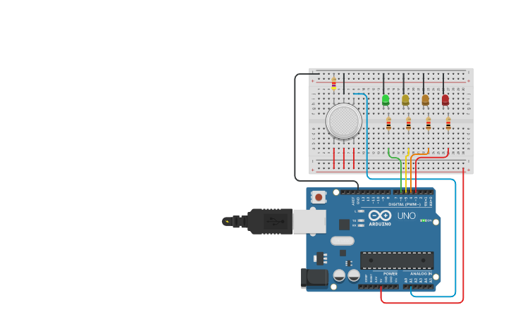 Circuit design Unidad 3 Arduino 1 - Tinkercad
