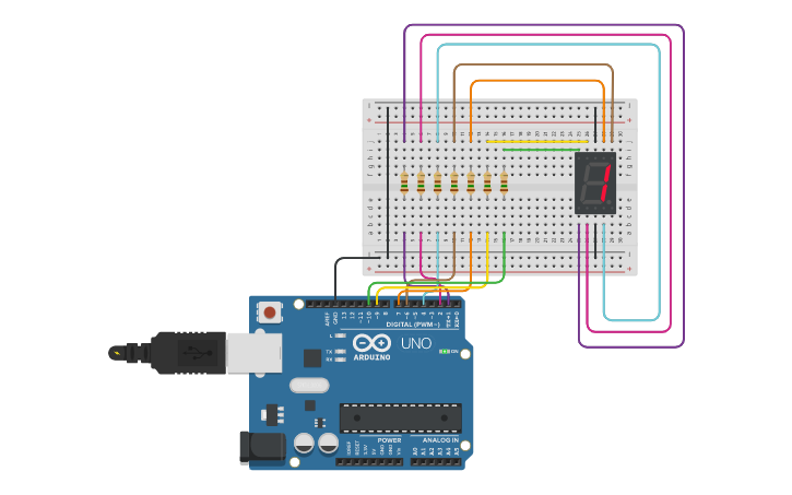 tinkercad 7 segment led