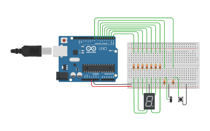 Circuit design UP Counter | Tinkercad