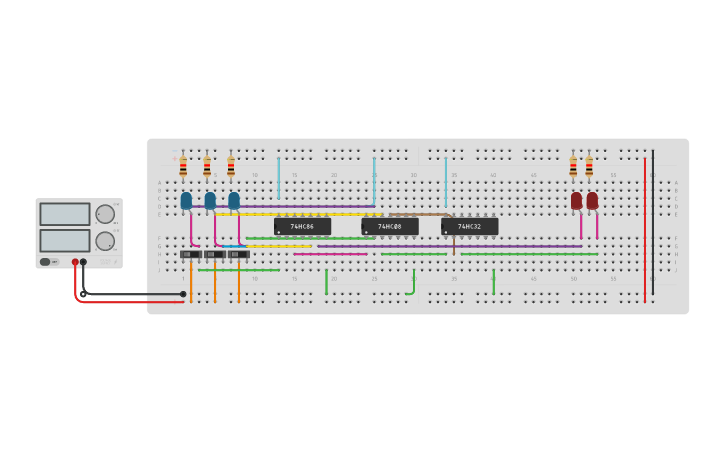 Circuit design Full Adder | Tinkercad