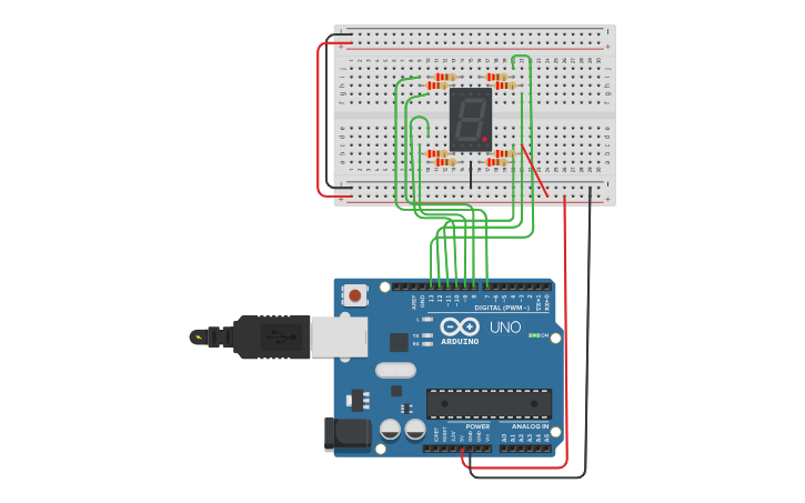 Circuit design Letters typen verschijnen op display - Tinkercad