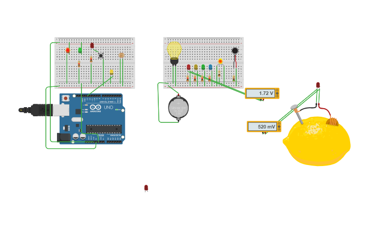Circuit design breadboard and arduino - Tinkercad
