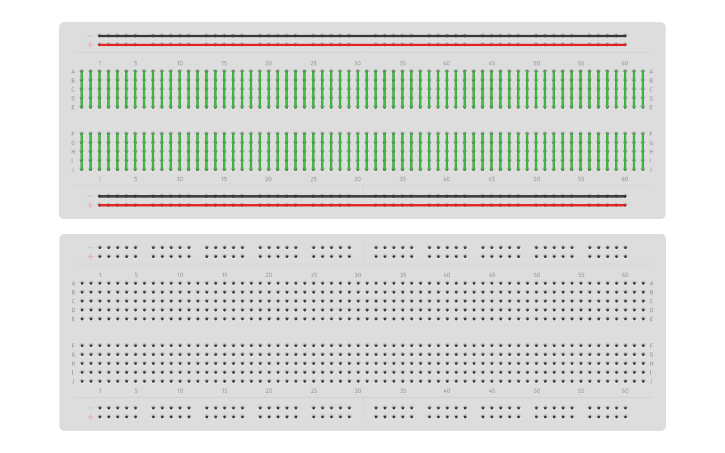 Circuit design Protoboard - Tinkercad